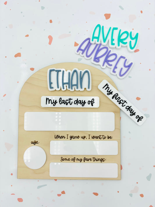 Detailed first and last day of... sign