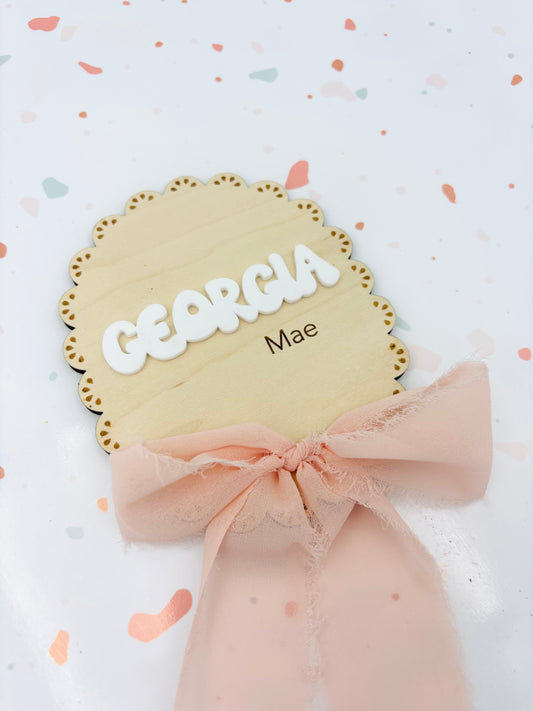 Chiffon Bow Nursery name sign