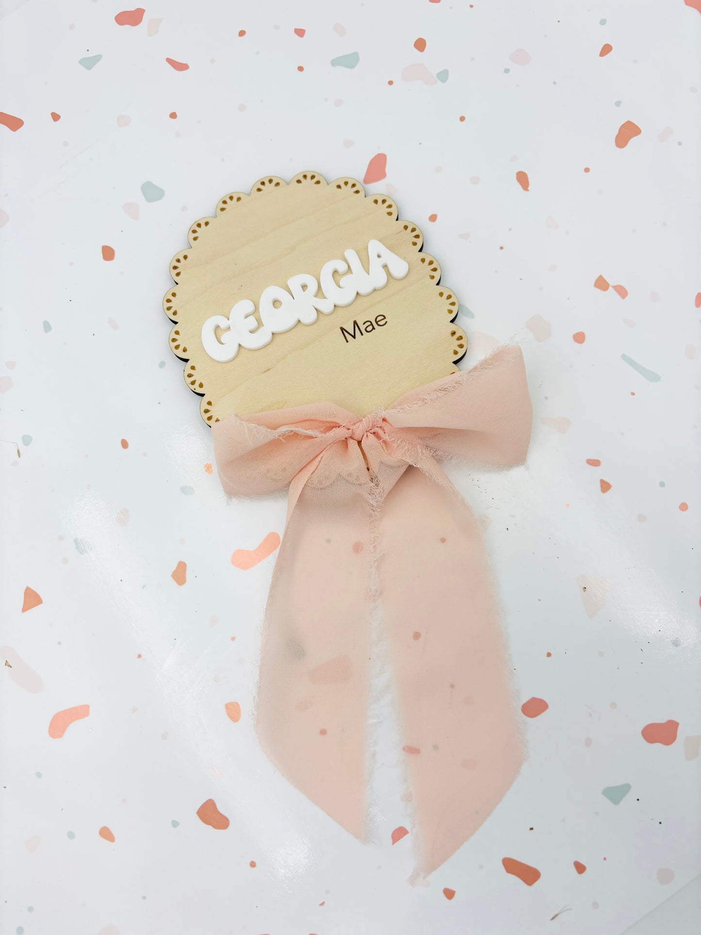 Chiffon Bow Nursery name sign