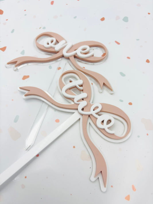 Bow cake topper