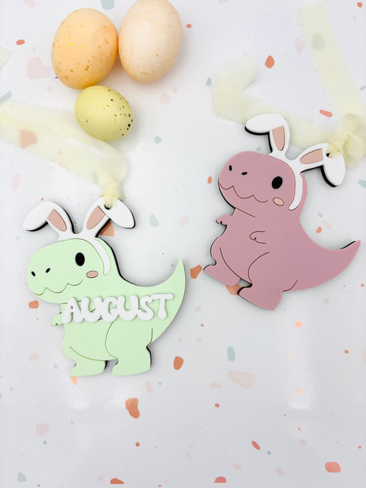 Dinosaur Easter basket tag