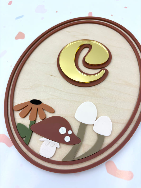 Woodland Mushroom Nursery Initial sign