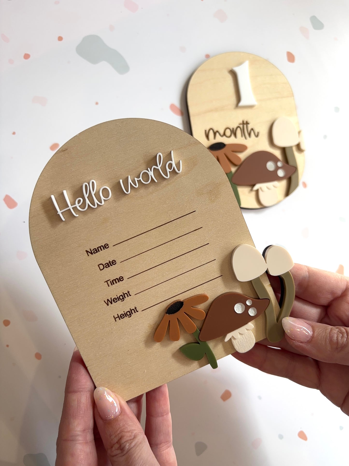 Woodland Mushroom Birth Announcement