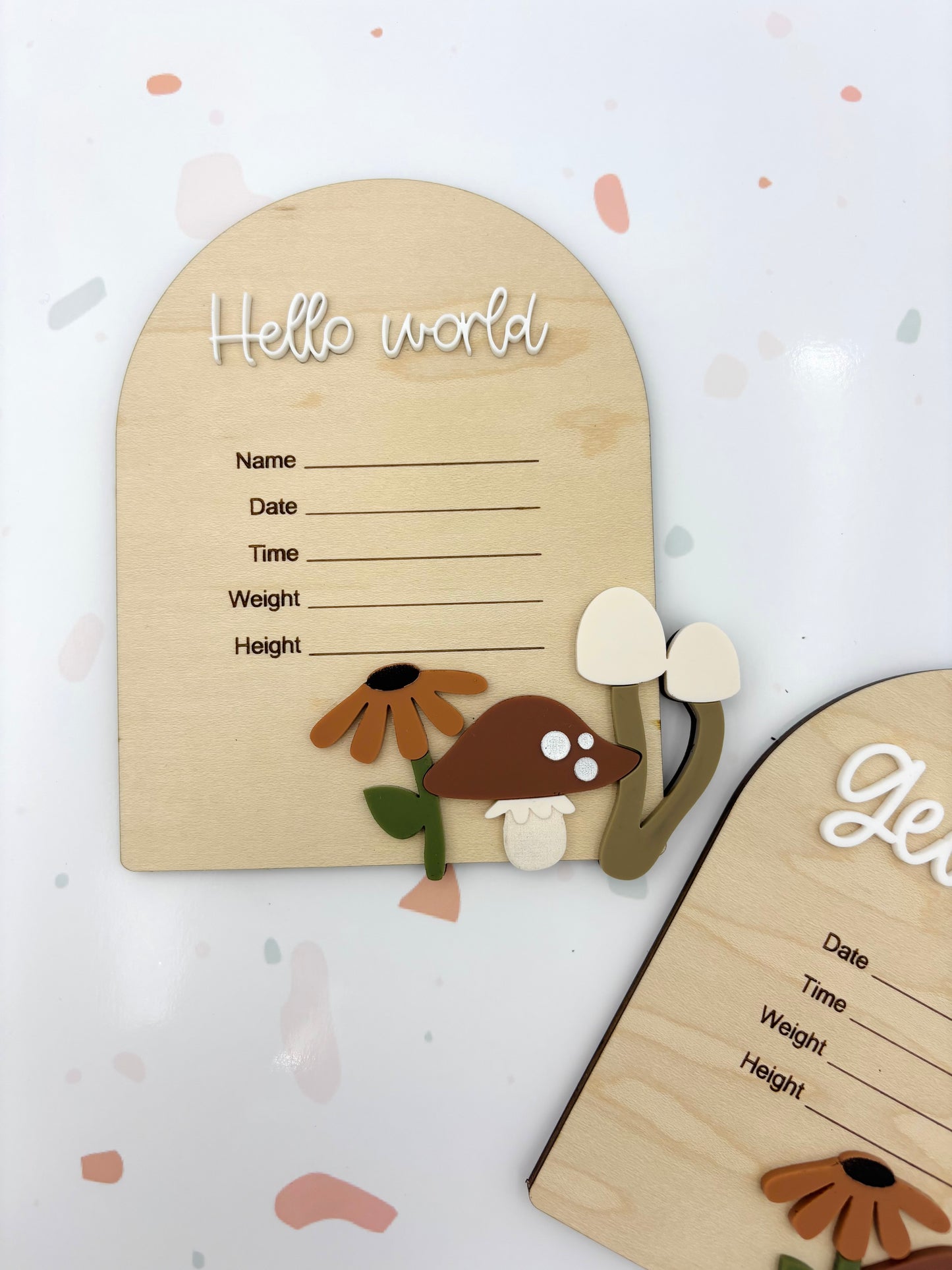 Woodland Mushroom Birth Announcement