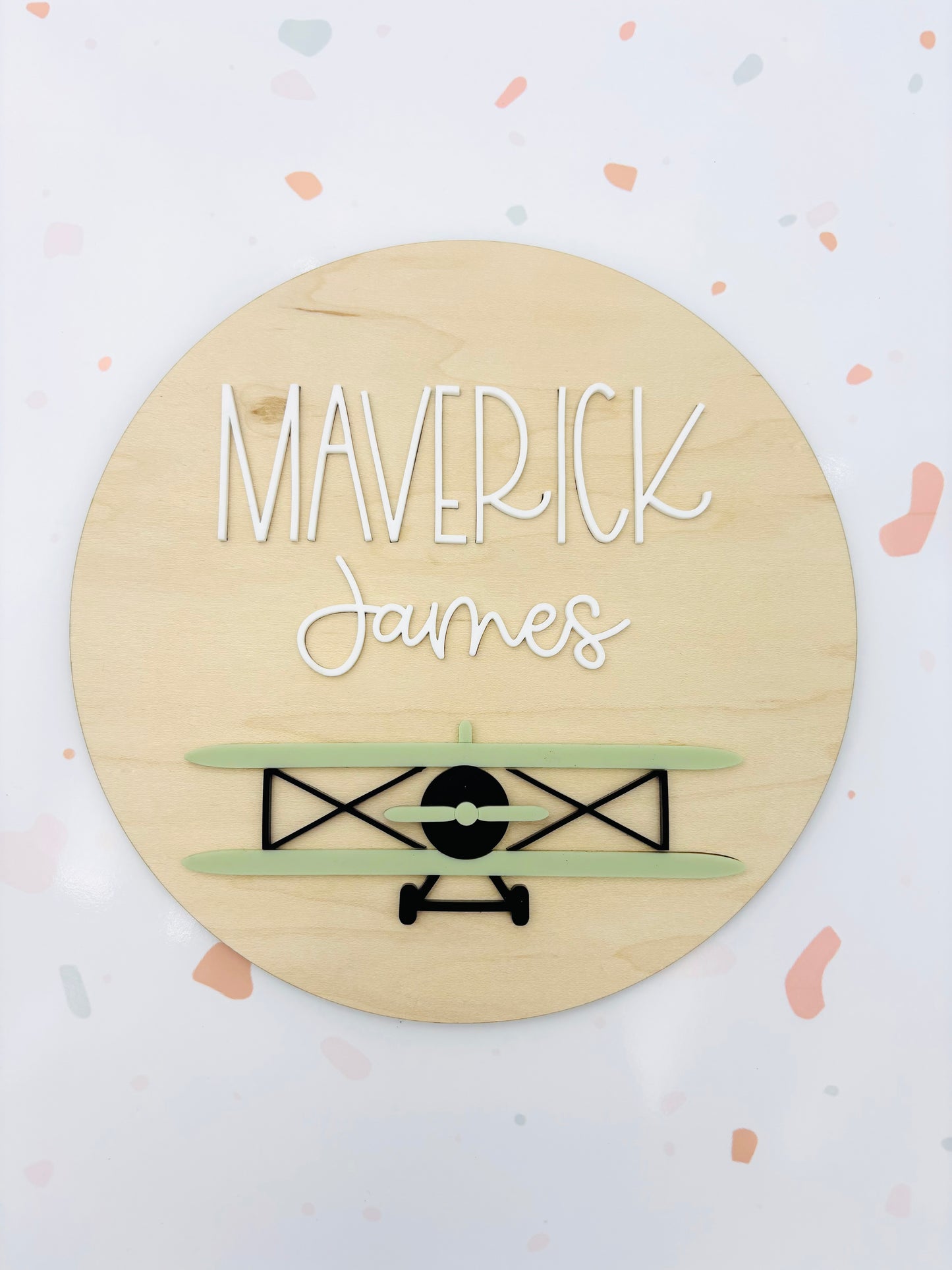 Vintage Airplane Nursery name sign