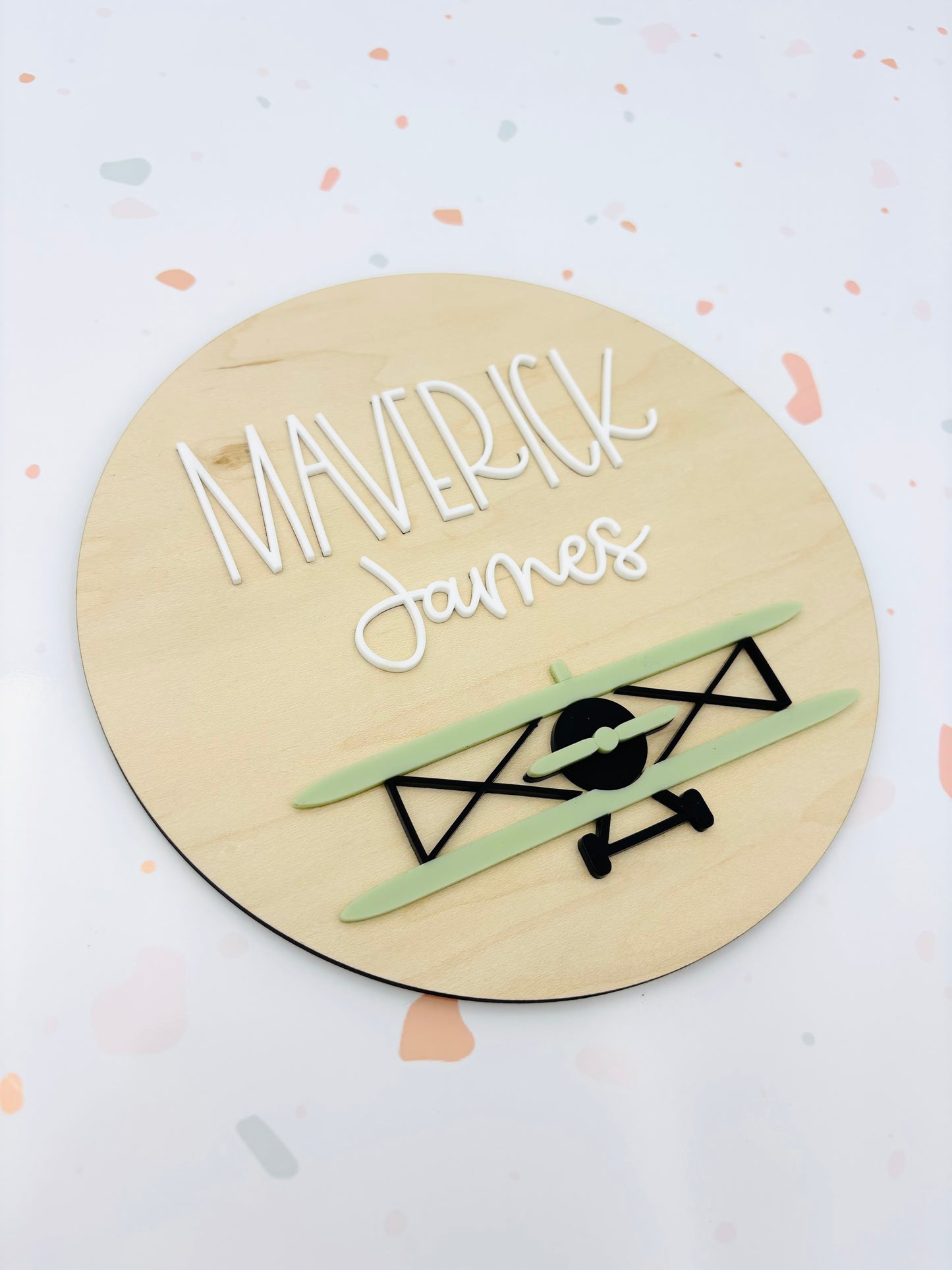 Vintage Airplane Nursery name sign