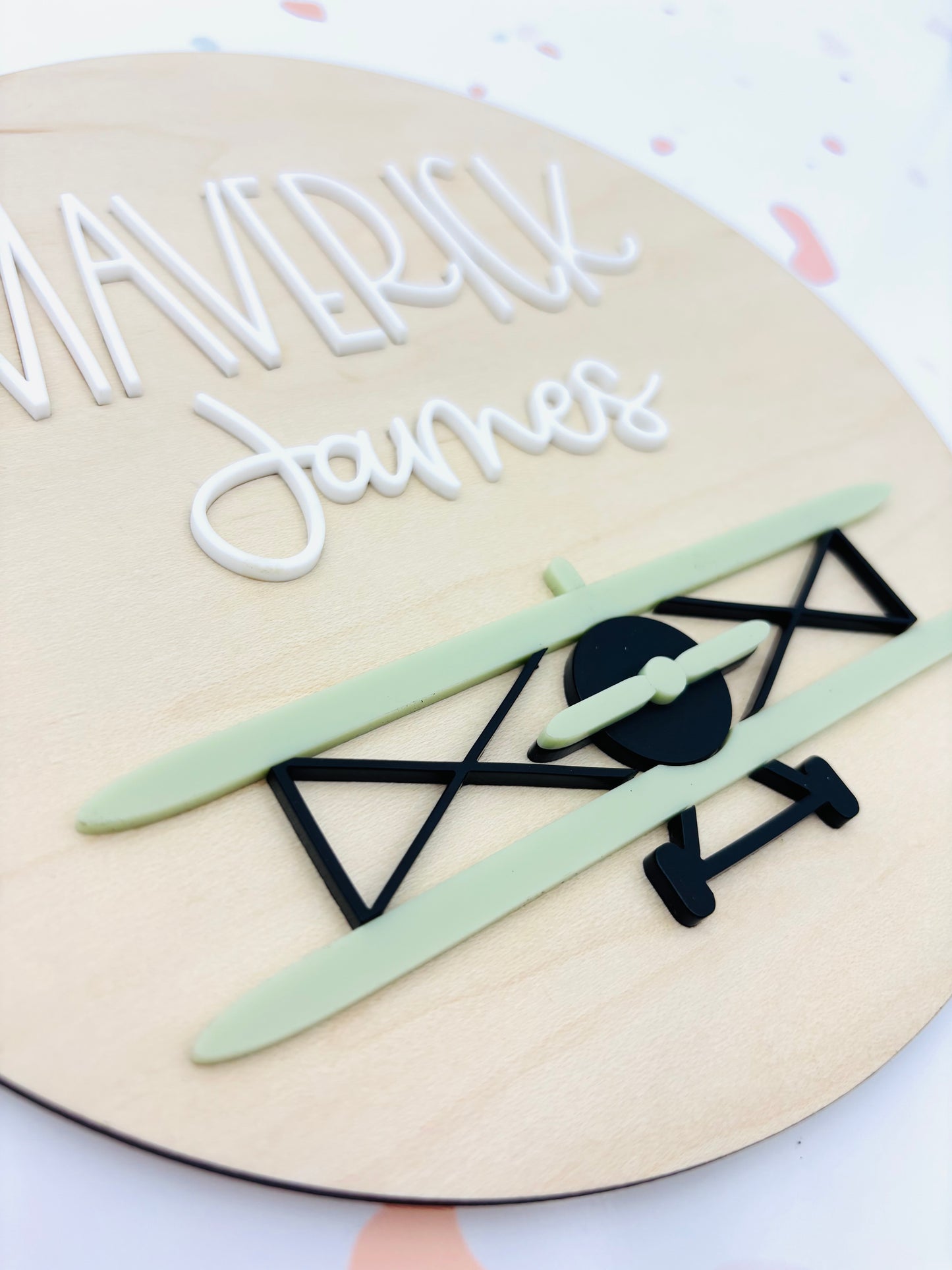 Vintage Airplane Nursery name sign