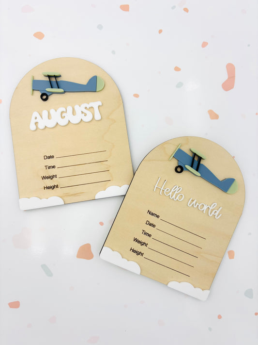 Vintage Airplane Birth Announcement