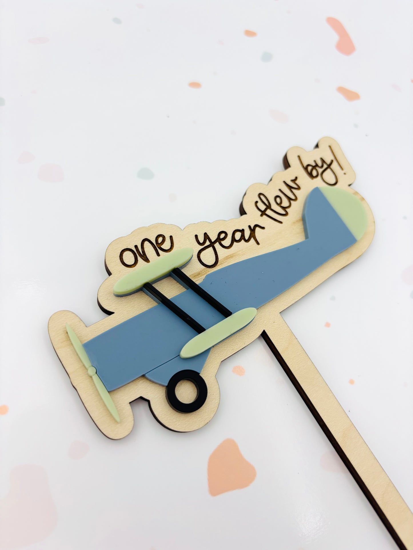 Vintage Airplane Cake topper - ages 1-3