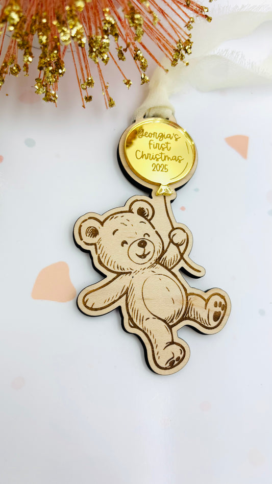 Teddy Bear Baby's First Christmas Ornament