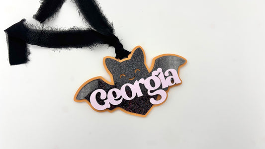 Bat Halloween bag tag