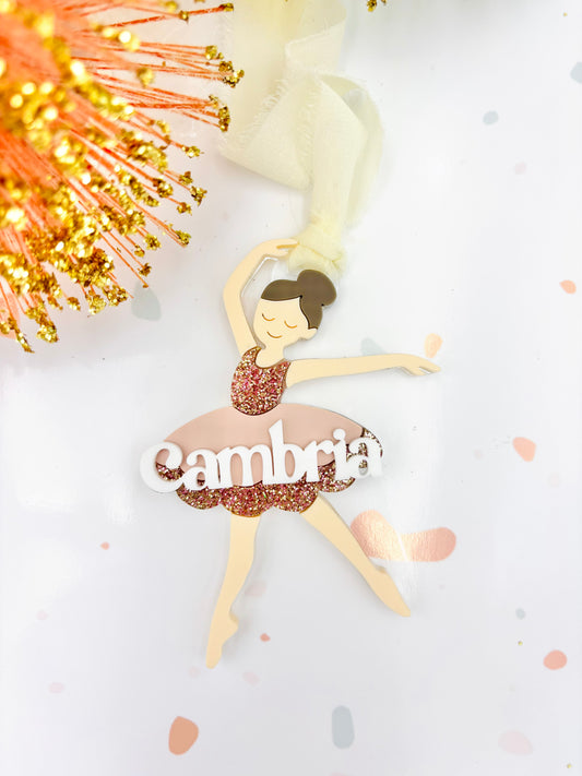 Ballerina Acrylic Christmas Ornament