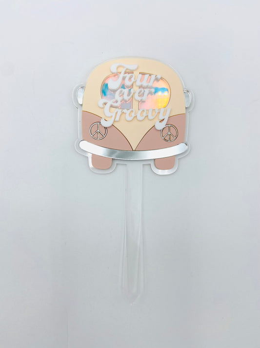 Four Ever Groovy cake topper