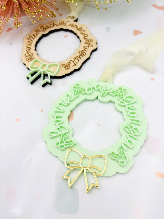 Wreath Family Christmas Ornament