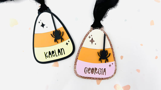 Candy Corn Halloween bag tag