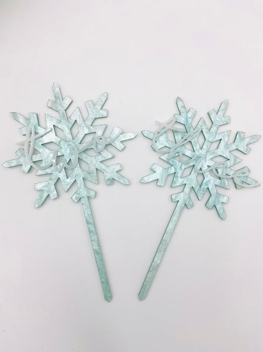 Snowflake acrylic cake topper