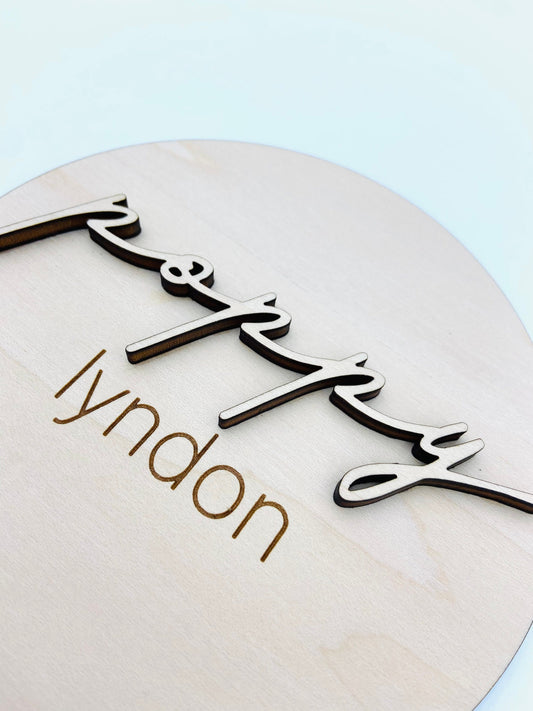 3D and engraved mini name sign