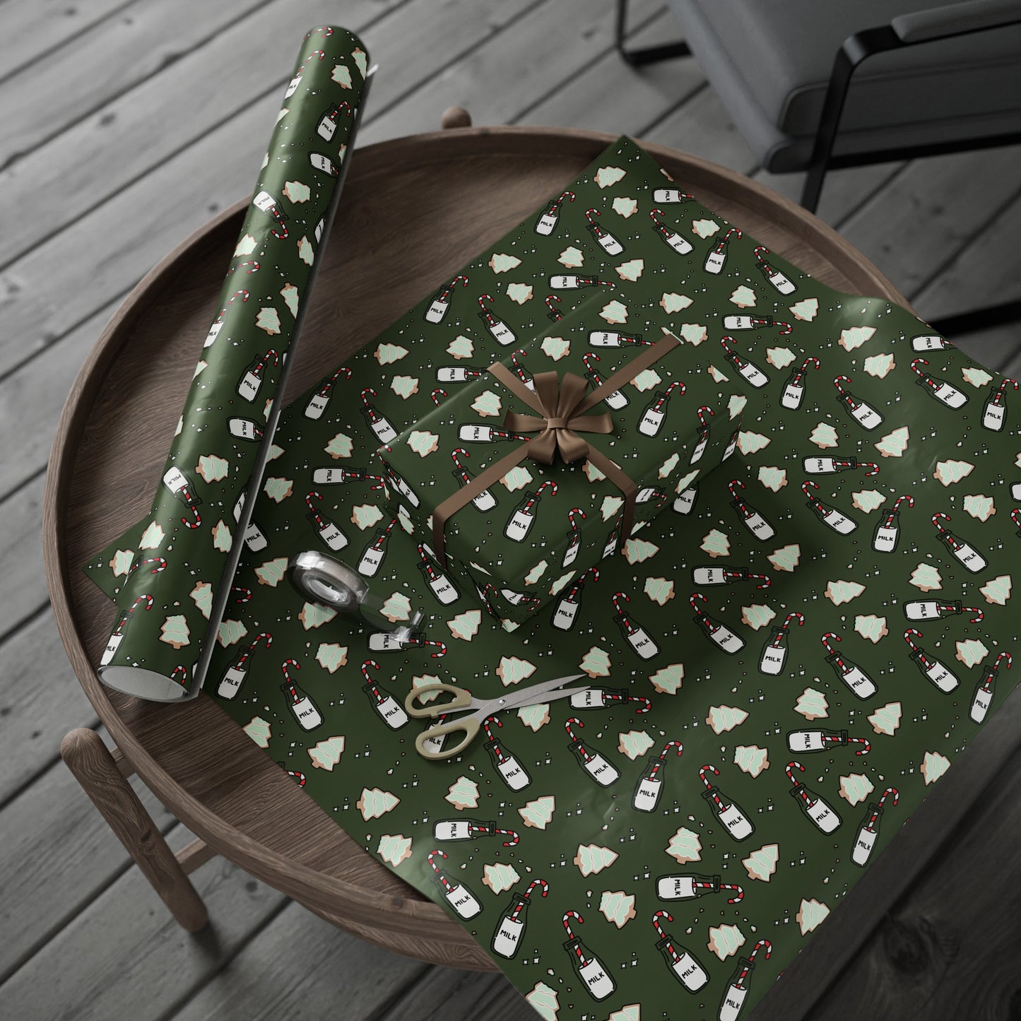 Cookies & Milk Wrapping paper - Green