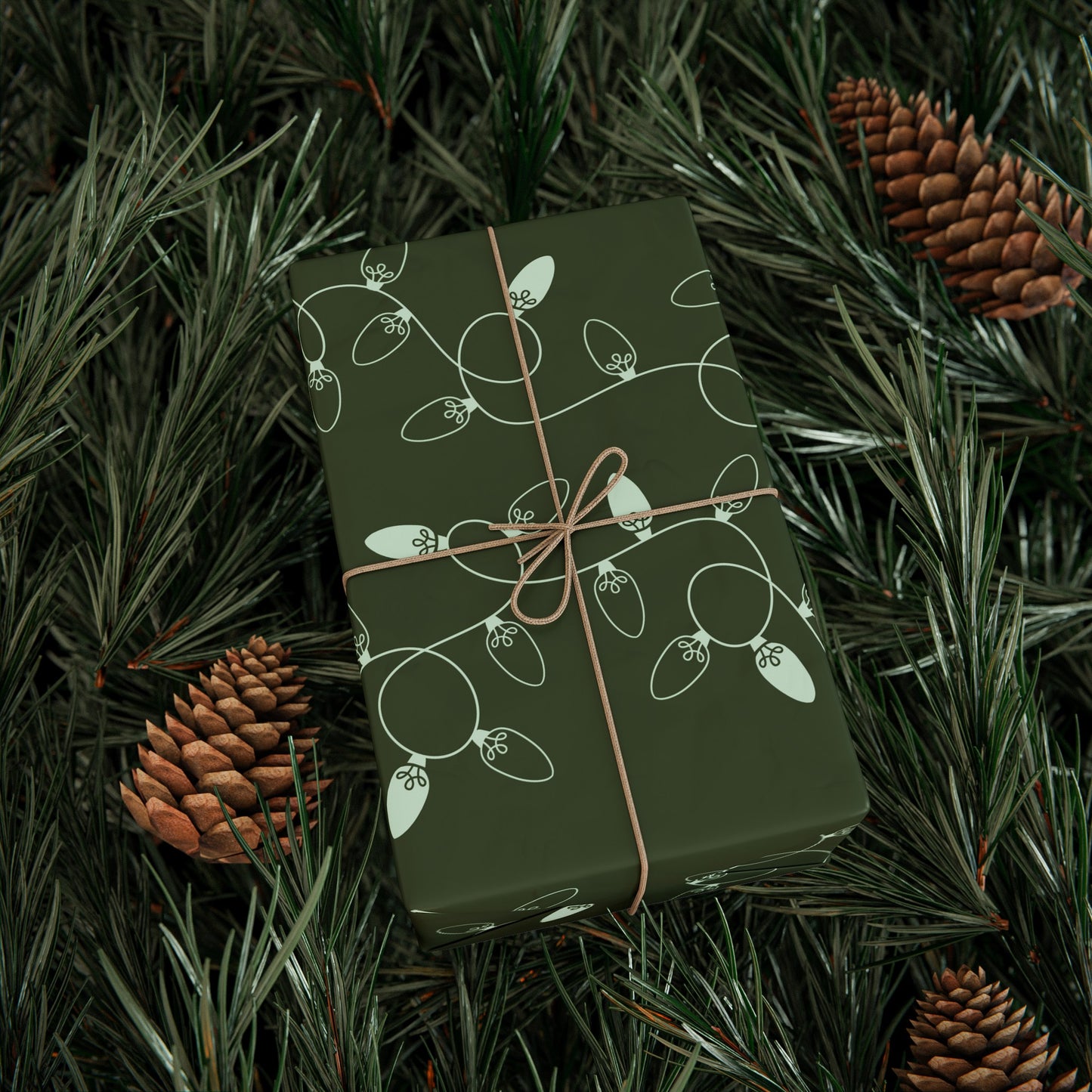 Vintage Christmas Lights Wrapping paper - Green