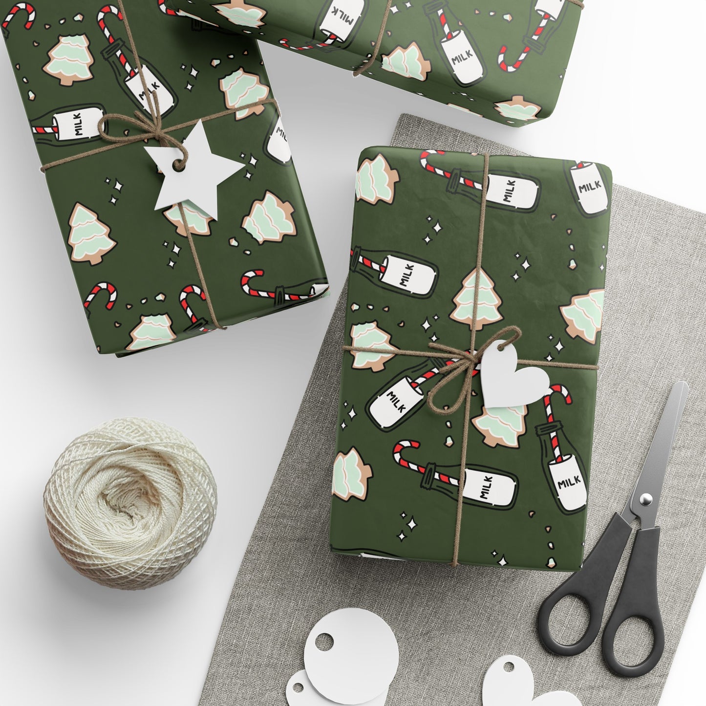 Cookies & Milk Wrapping paper - Green