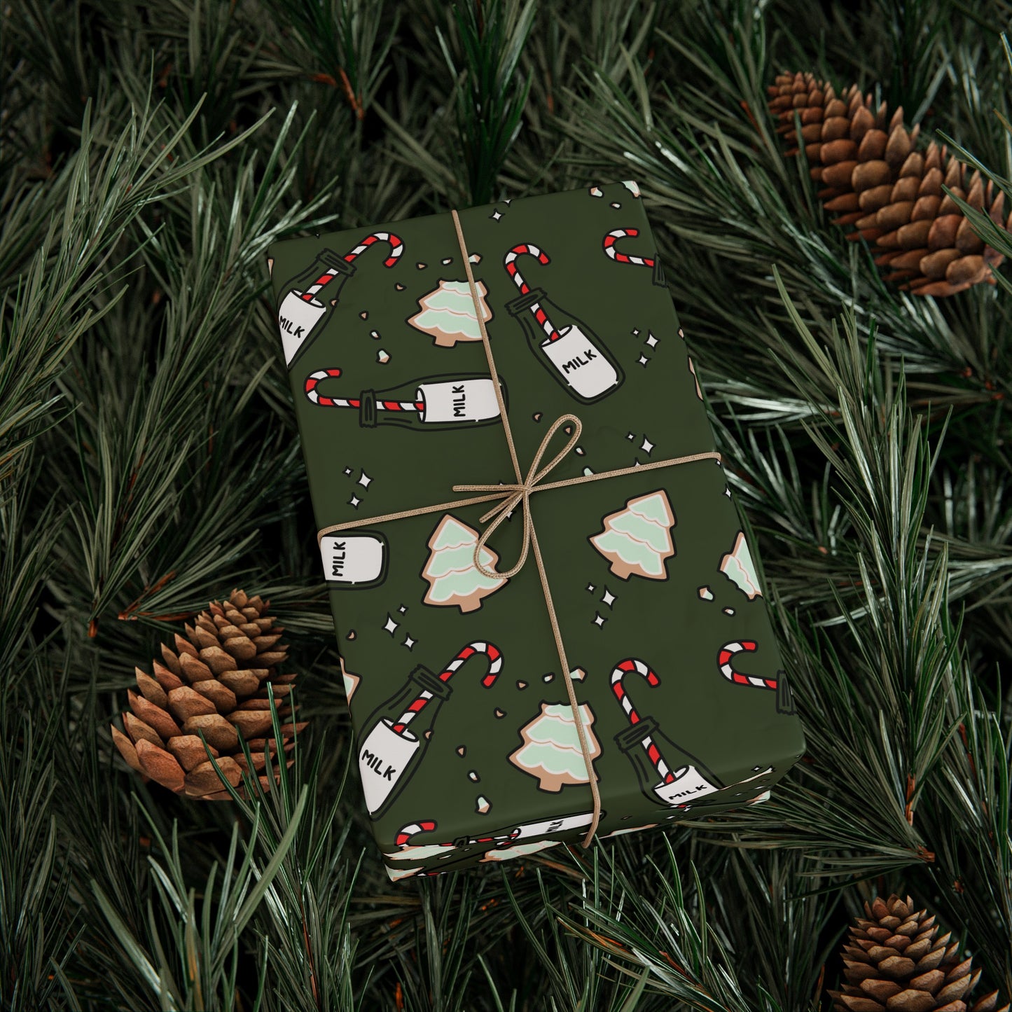 Cookies & Milk Wrapping paper - Green