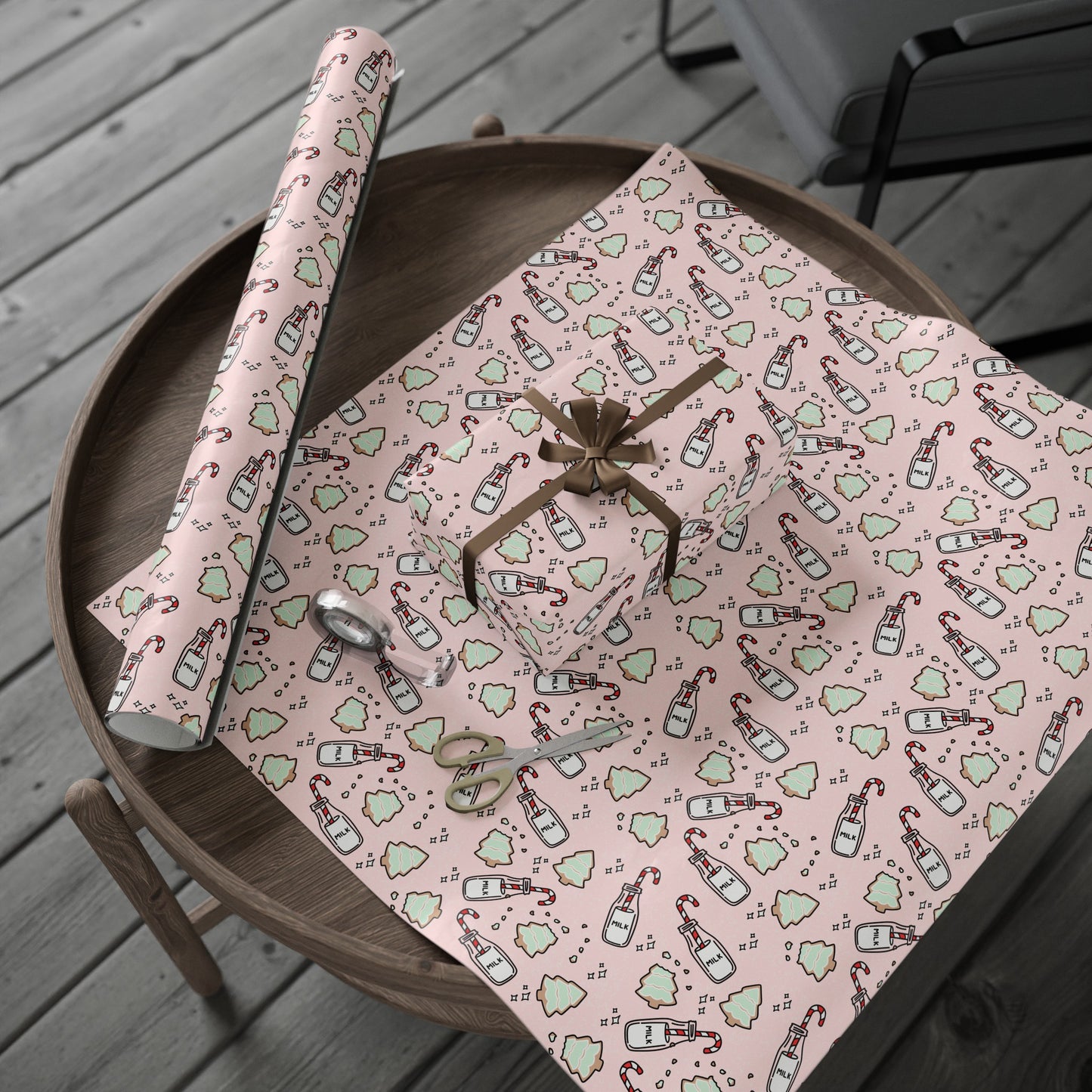 Cookies & Milk Wrapping paper - Pink