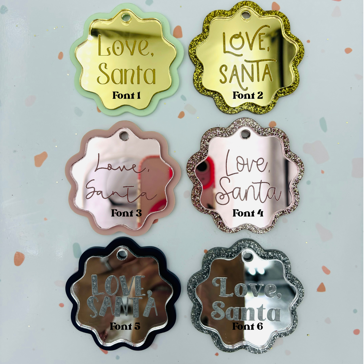 Love Santa gift tags - set of 4