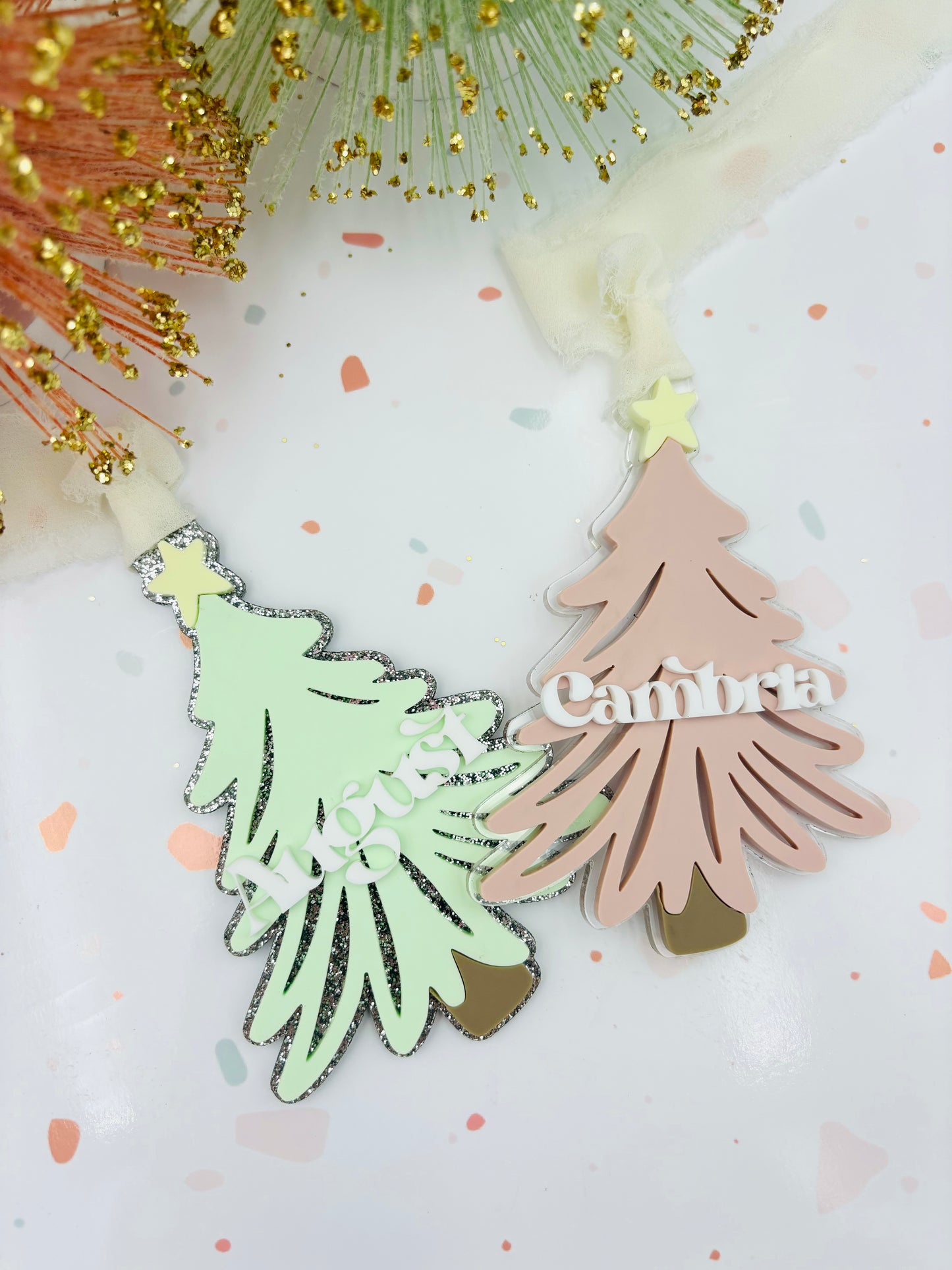 Hand drawn  Christmas Tree Personalized ornament