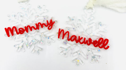 Snowflake Christmas Ornament or Stocking tag