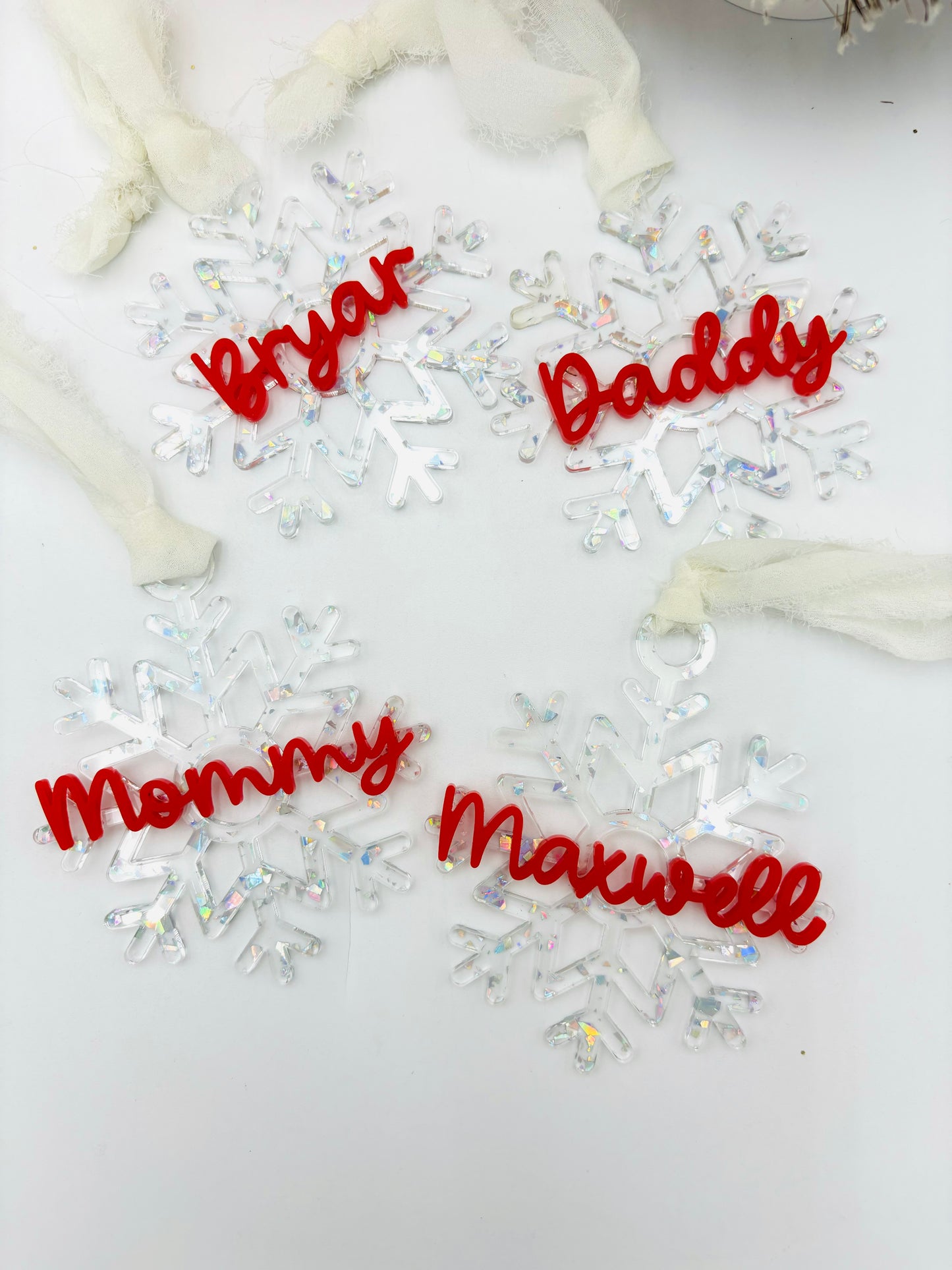 Snowflake Christmas Ornament or Stocking tag