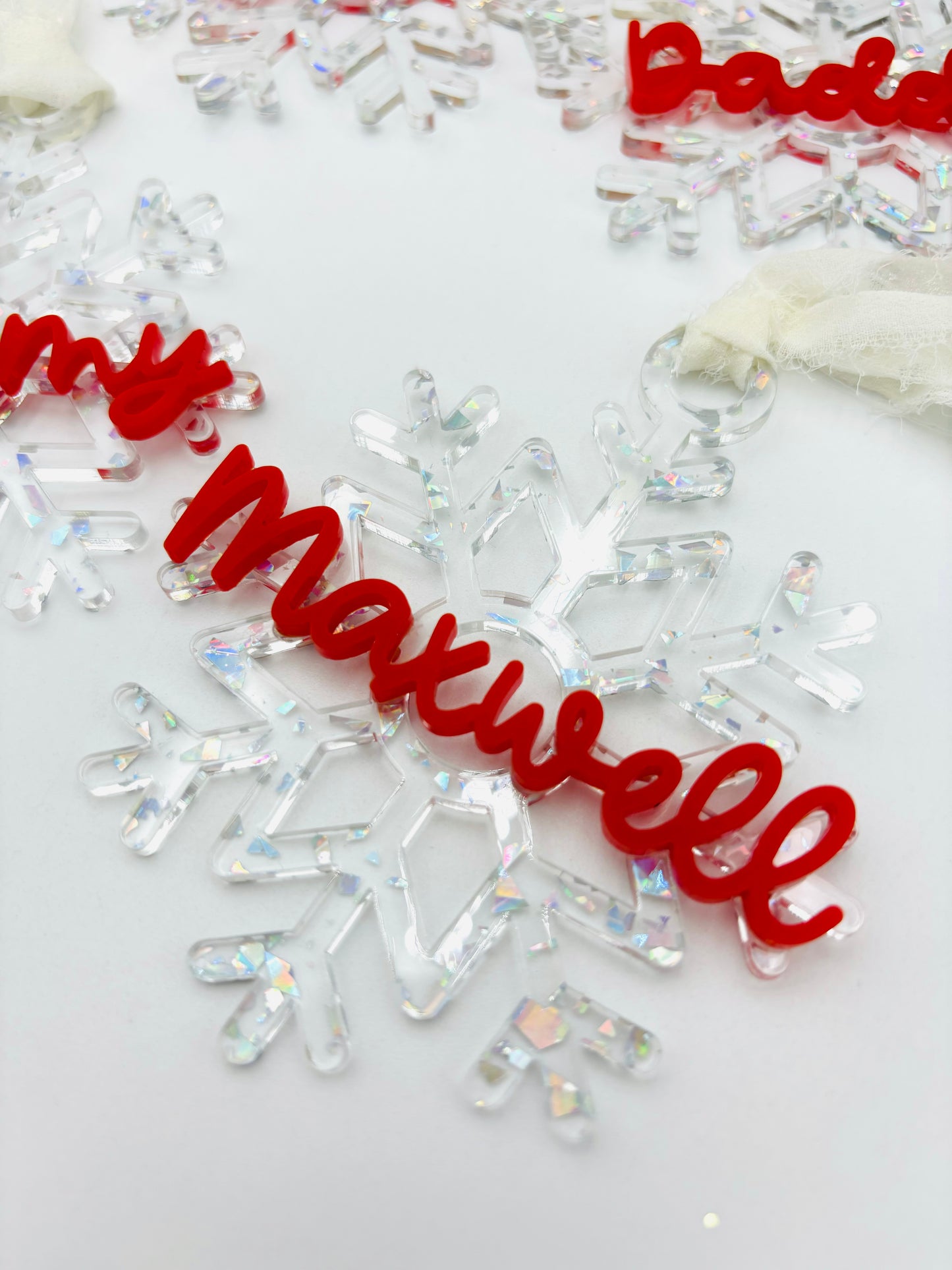 Snowflake Christmas Ornament or Stocking tag