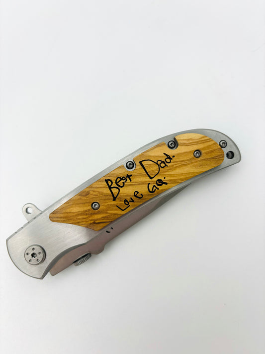 Custom engraved pocket knife