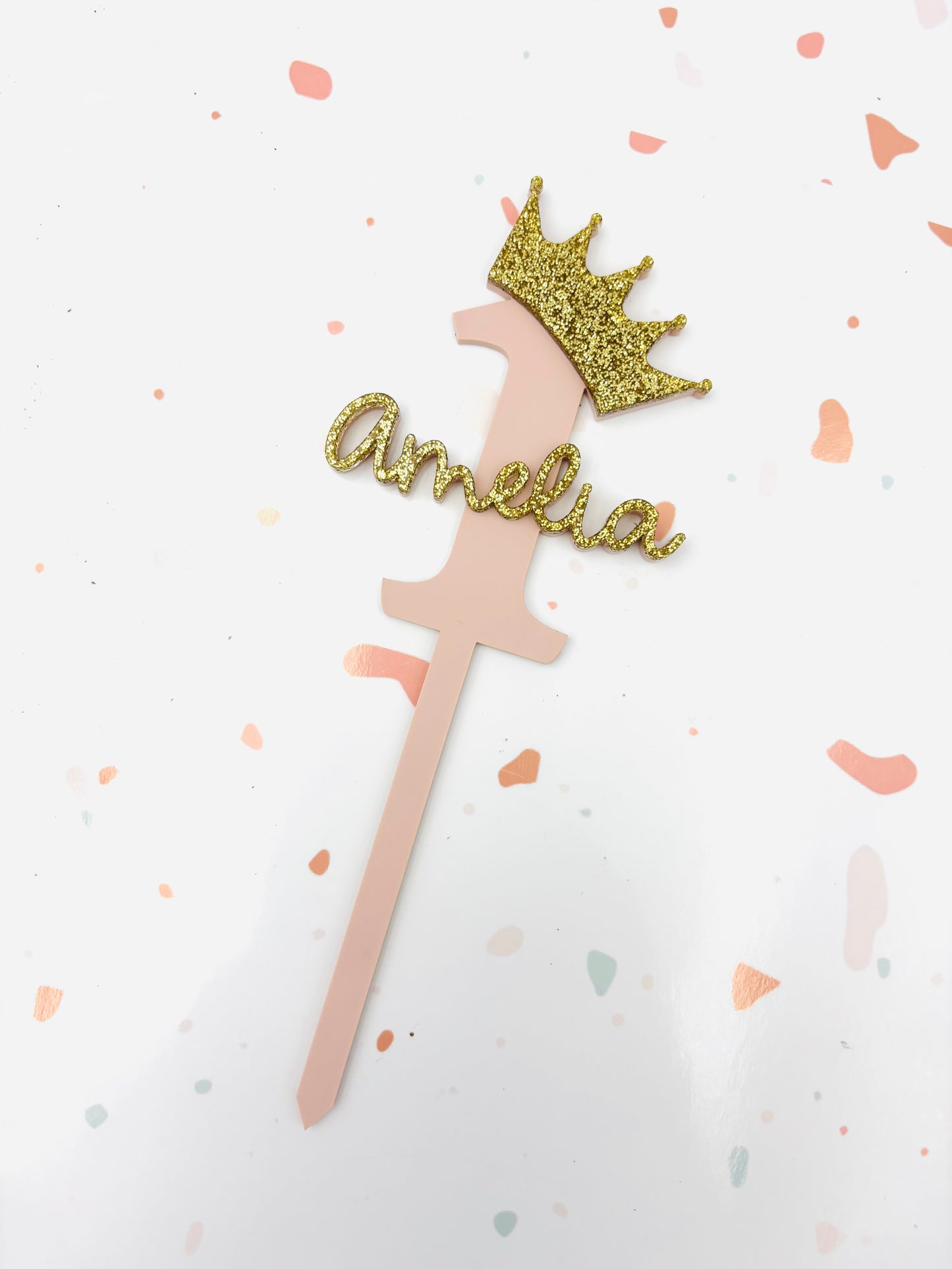 Princess number cake topper
