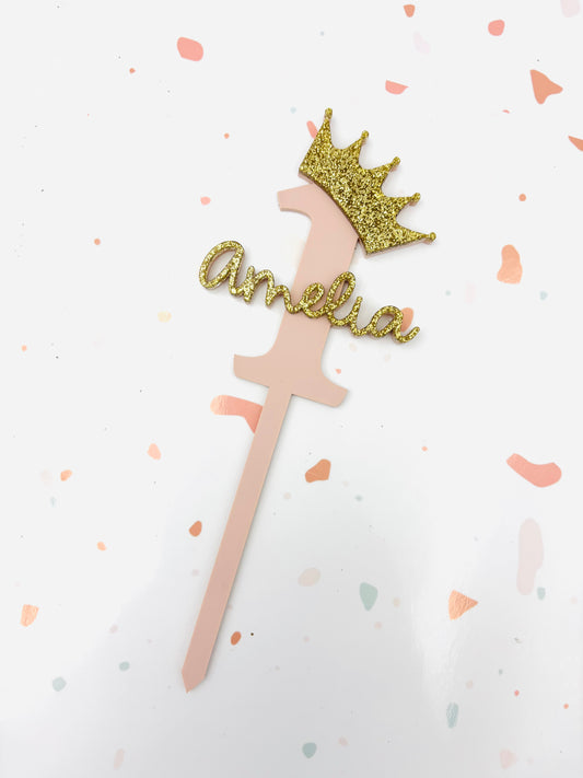 Princess number cake topper