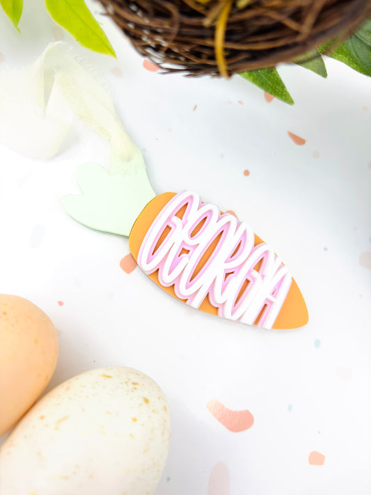 Double layered Carrot Easter basket tag
