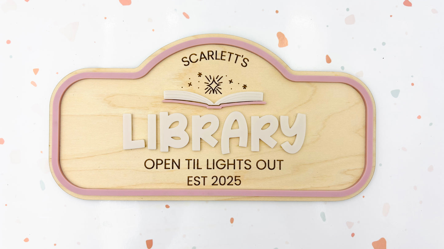 Pretend Play Sign - Library