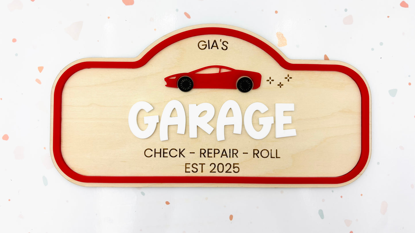 Pretend Play Sign - Garage