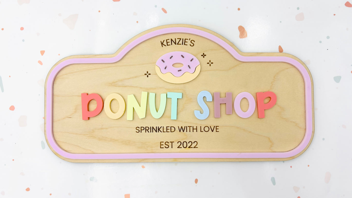 Pretend Play Sign - Donut Shop