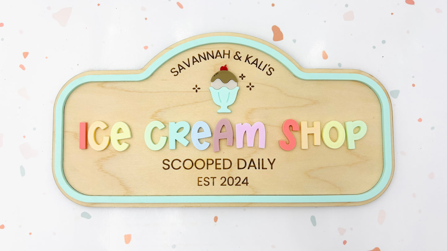 Pretend Play Sign - Ice Cream Shop