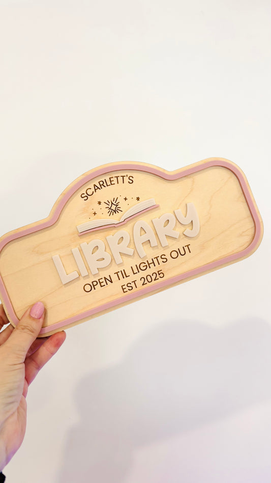Pretend Play Sign - Library
