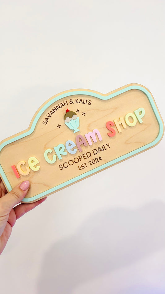 Pretend Play Sign - Ice Cream Shop