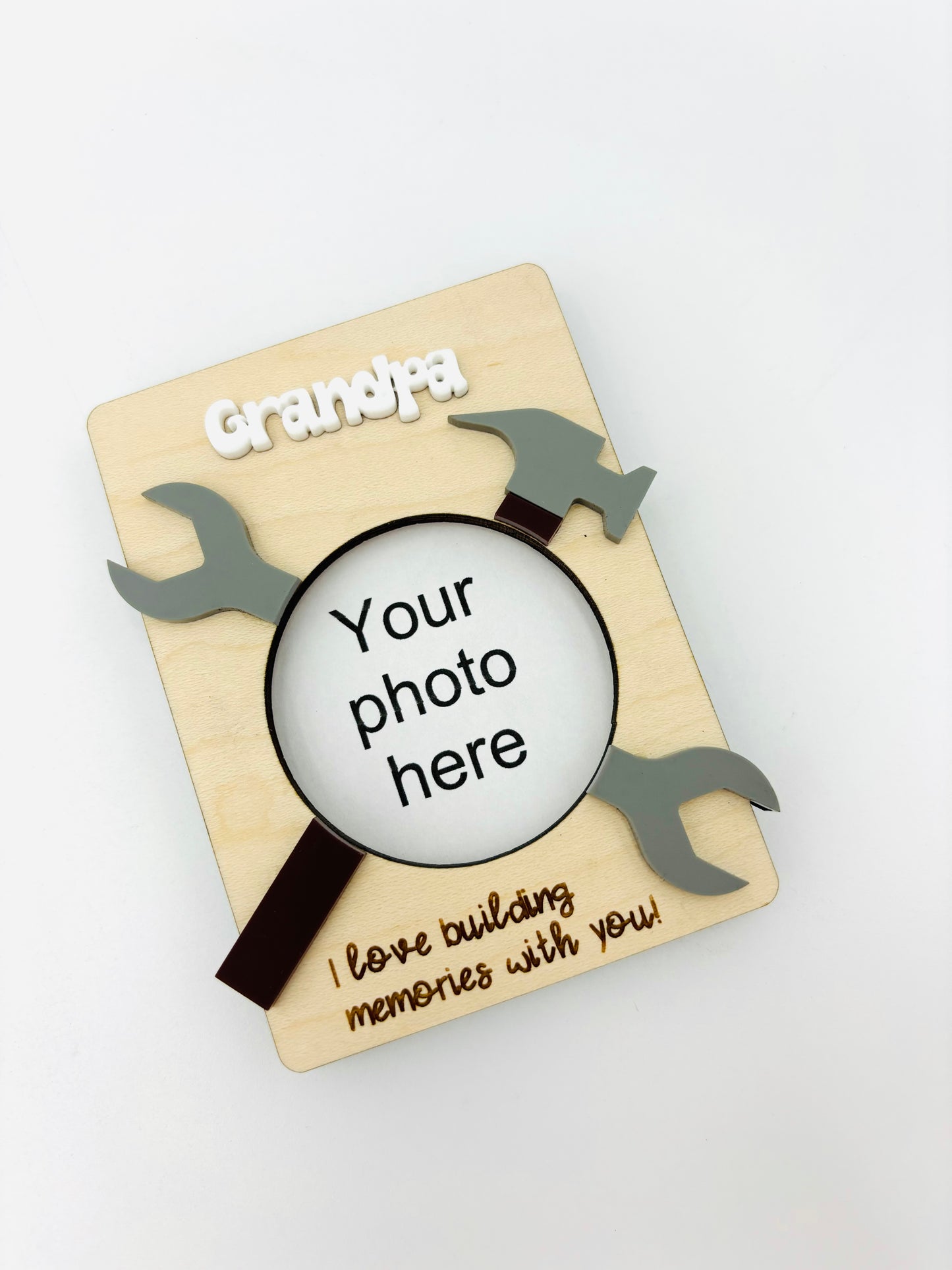 Father's day photo frame magnet - Building memories