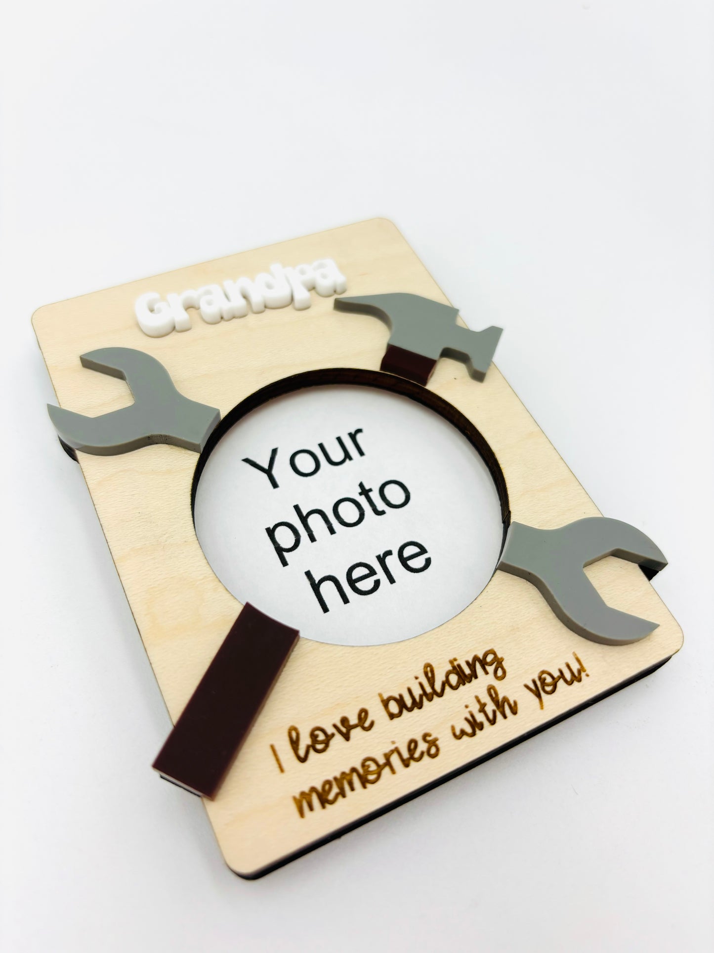 Father's day photo frame magnet - Building memories