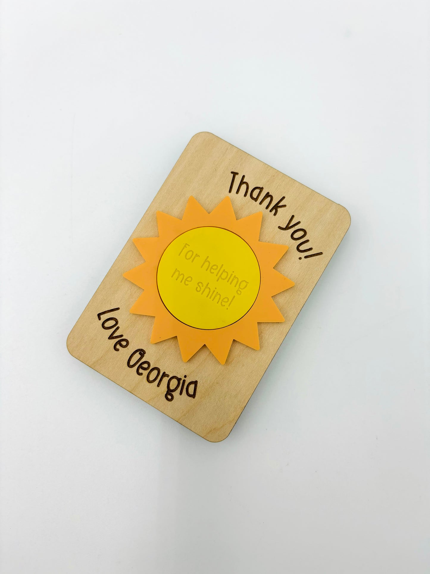 Gift card holder & magnet - Thank you for helping me shine!