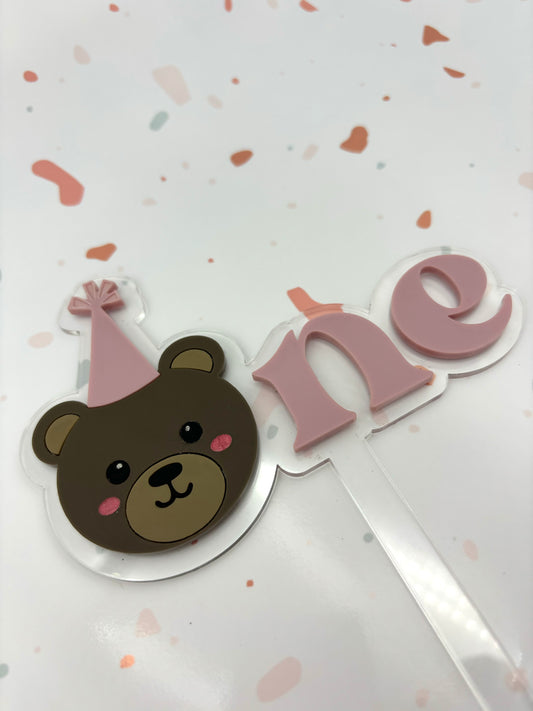 Teddy bear One cake topper