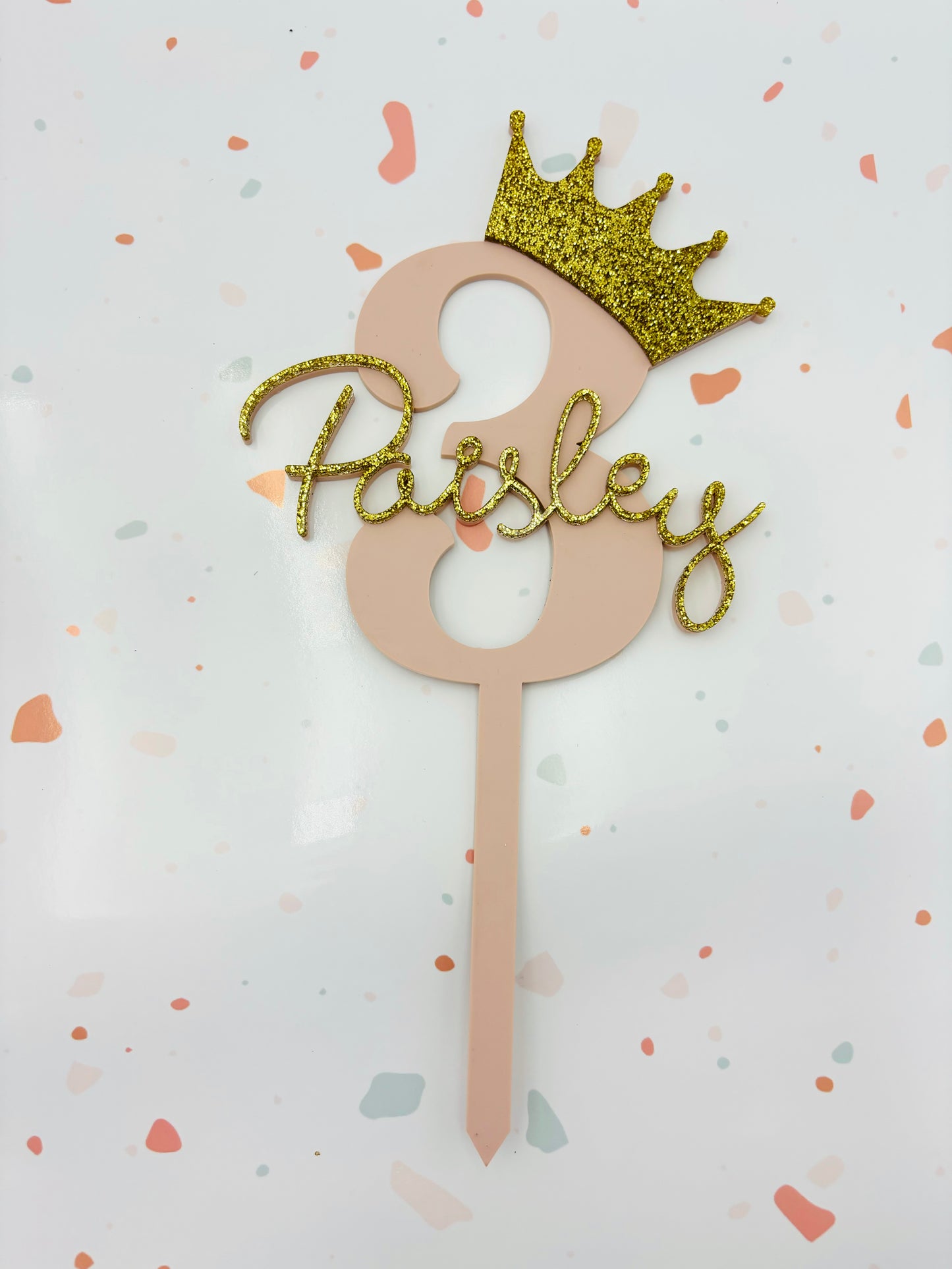 Princess number cake topper