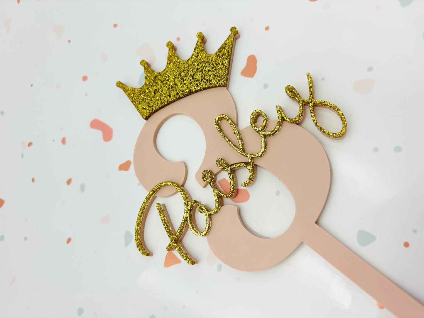 Princess number cake topper