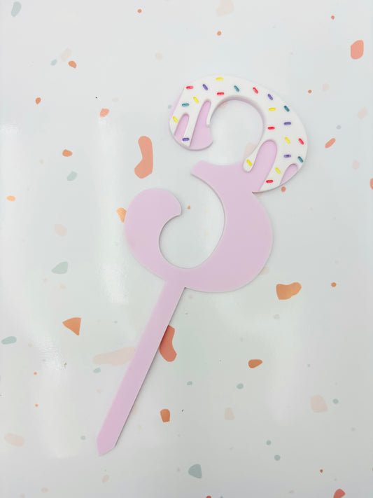 Frosting drip number cake topper