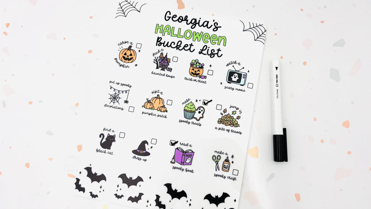 Dry Erase Halloween Bucket List