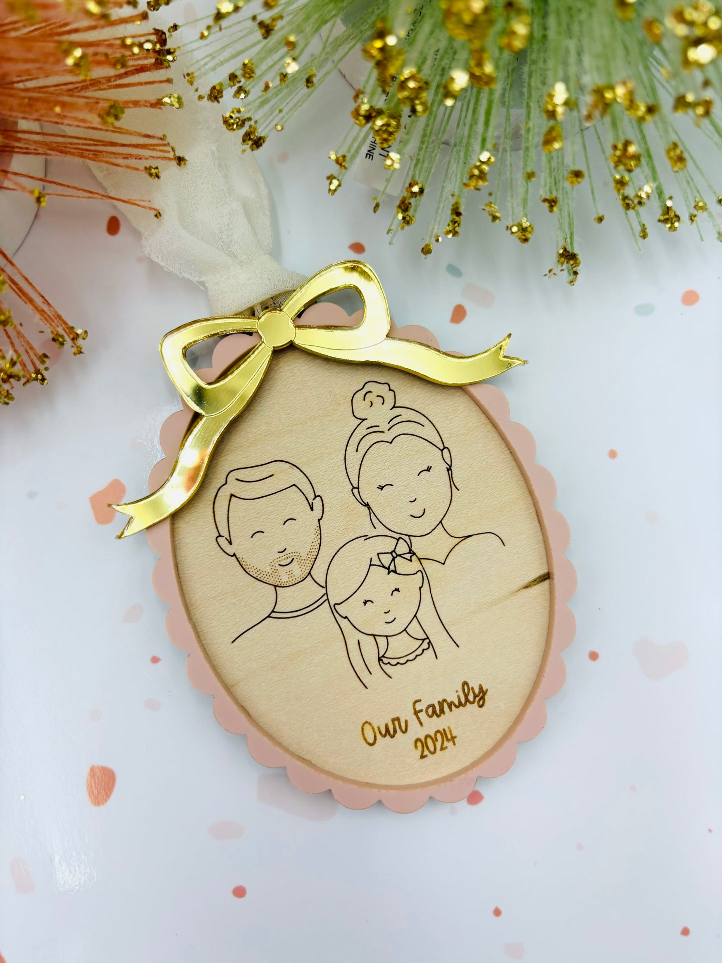 Family Portrait Personalized Christmas ornament